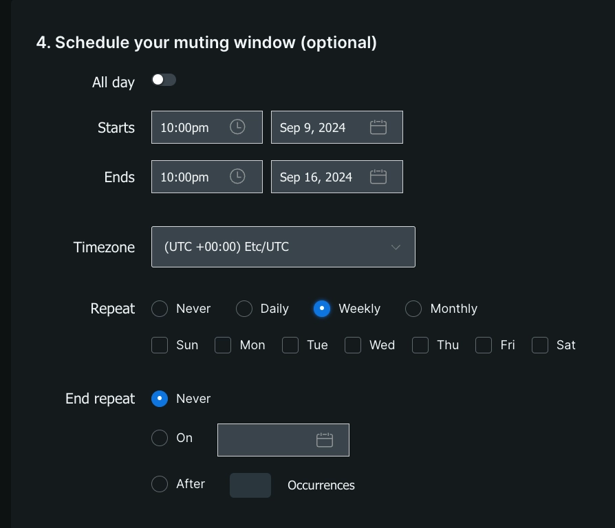 Schedule your muting window